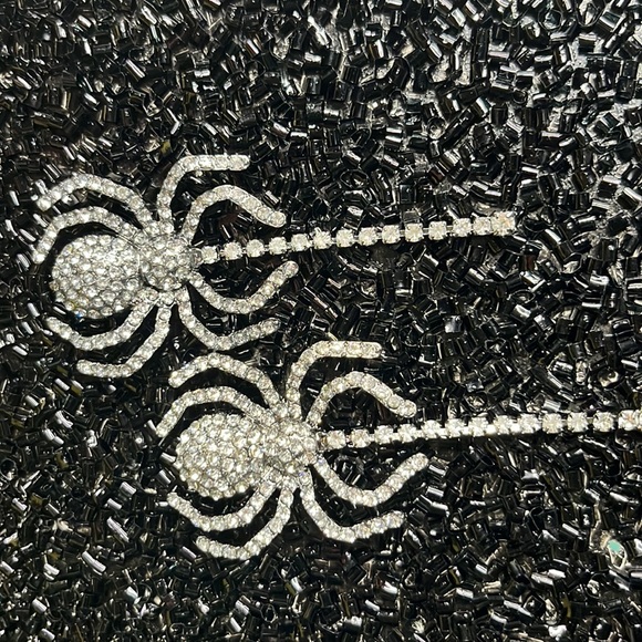 Rhinestone Spider Earrings - Picture 10 of 15